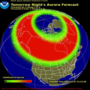 Auroral Viewline Forecast - Tomorrow